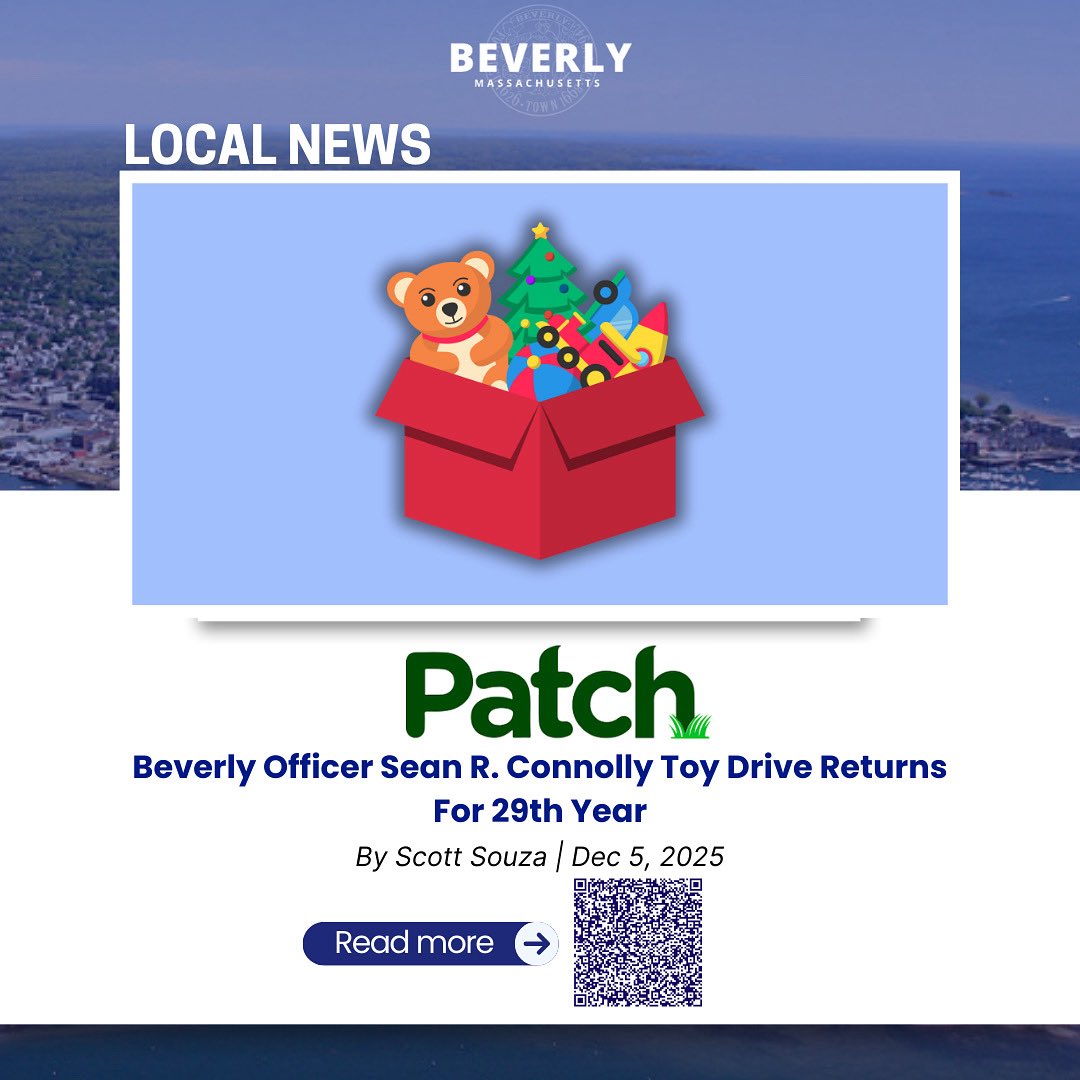 A Beverly tradition continues: the 29th annual Officer Sean R. Connolly Memorial Toy Drive. returns to support families this season.
See the full story here tinyurl.com/2cf5h8y6 and be sure to drop off toys at North Beverly Plaza on Dec. 14 from 9 a.m. to 1 p.m. .