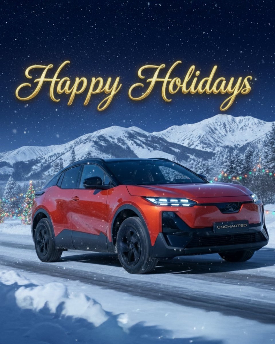 As the year comes to a close, we’d like to thank you for being part of our journey. We wish you peaceful holidays, safe travels, and time with the people who matter most.
Happy holidays from the Subaru team.

#SubaruUncharted
#PoweronReadyCharge
#SafeFunTough