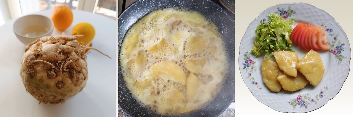 FoodMeditations's tweet photo. Imagine slicing a humble celeriac into perfect “scaloppine,” dipping it in cold beer batter, frying until golden, then watching your most carnivorous uncle ask for a bis. It happened. Cheers to our Beer-Battered Celeriac Scaloppine… Full recipe + the exact batter ratio that changed everything is waiting for you here → https://t.co/EkdSHGptcr