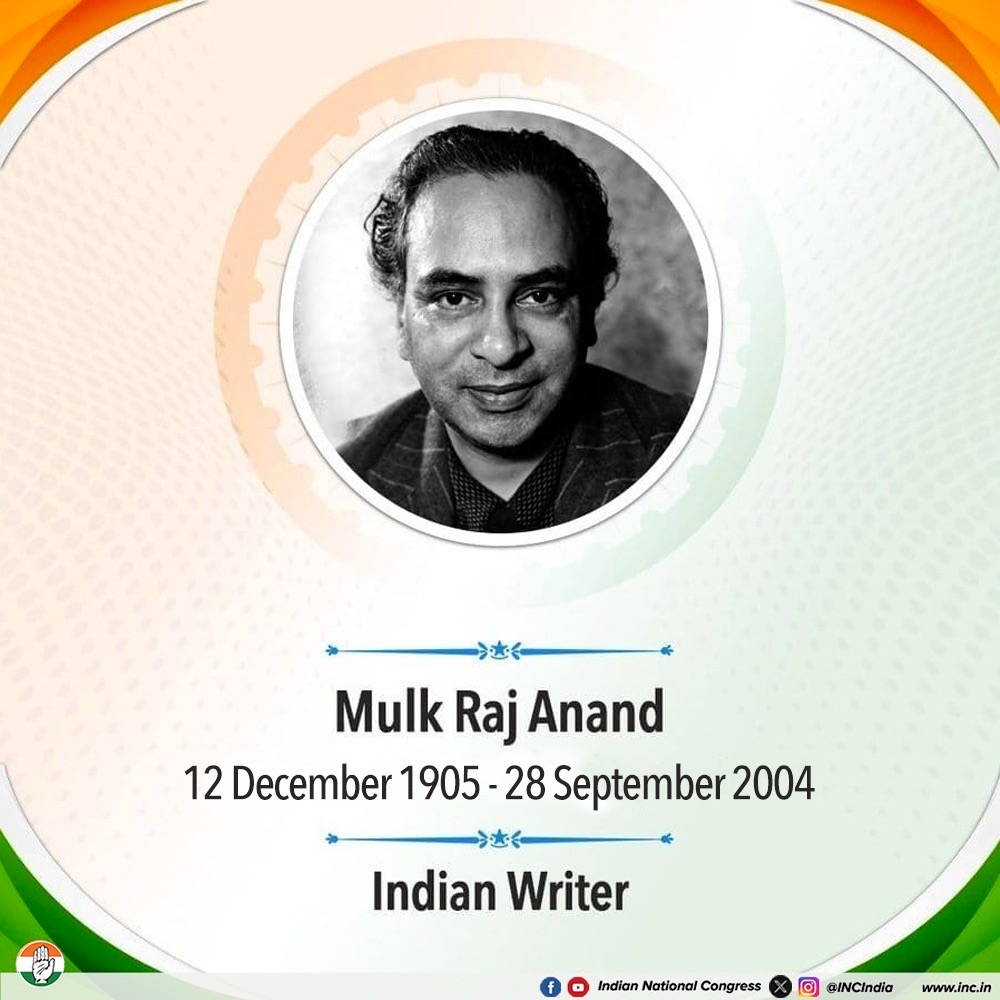 Our tributes to the pioneer of Indian English literature, Mulk Raj Anand, whose writings gave voice to the marginalised and oppressed.

His stories, centred on social justice, equality, and human compassion, continue to inspire generations of readers today.