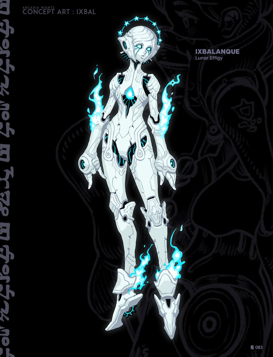 *Arcadia Nights*
When Ixbal awakens her full potential, the merge of machine and the Adamic crystal becomes almost divine. Her original purpose is finally clear.