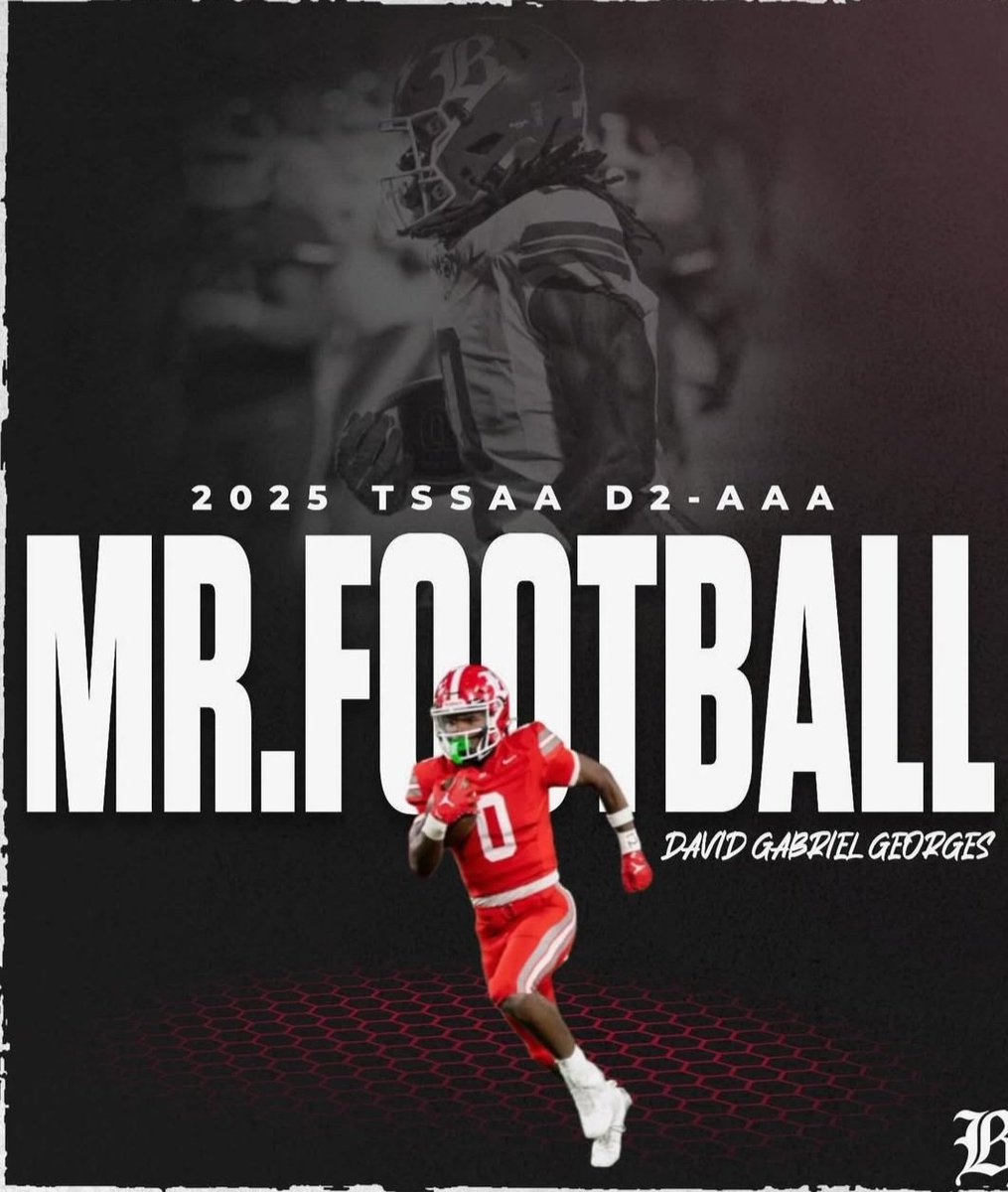 DavidGG27's tweet image. Blessed 🙏🏾 2025 Mr. Football 
@BaylorSchoolFB @ErikKimrey @jay_agenor @Titans @TSSAA