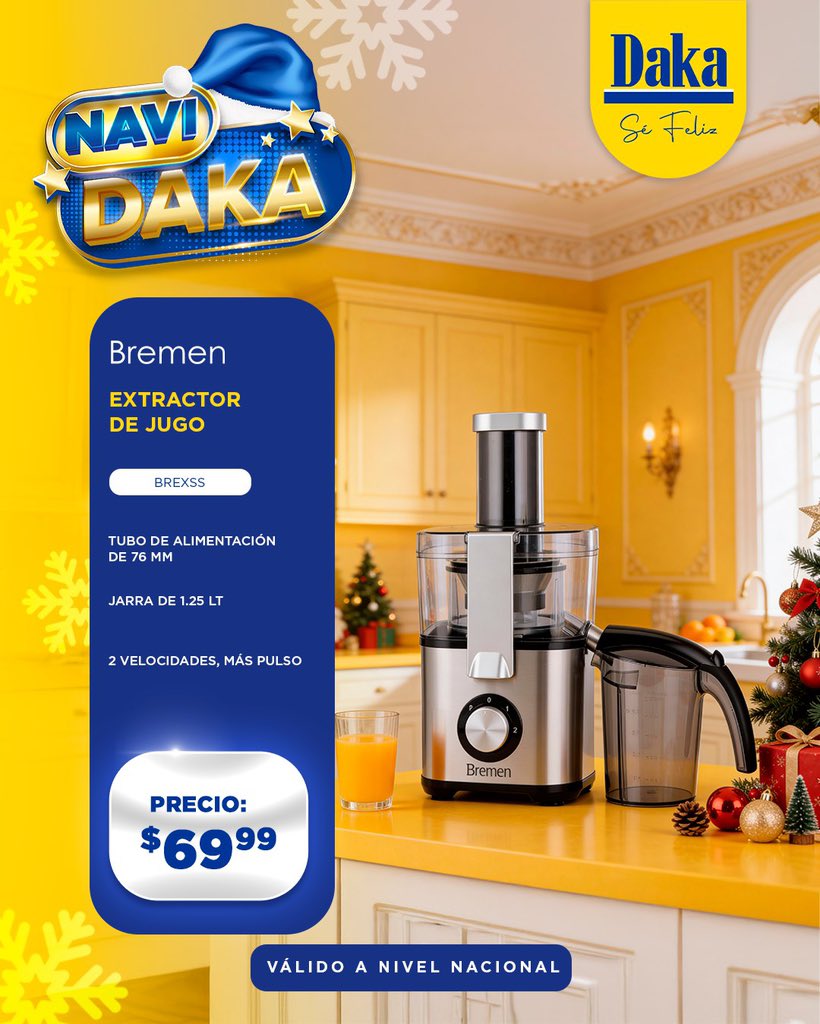 ¡NAVIDAKA ESTÁ AQUÍ!🤩🥰

Queremos cerrar este maravilloso año a lo grande y venimos con una de esas promociones que te encantan.💛

📌 Válida a nivel nacional hasta el domingo 14 de diciembre.

#tiendasdaka #daka #venezuela