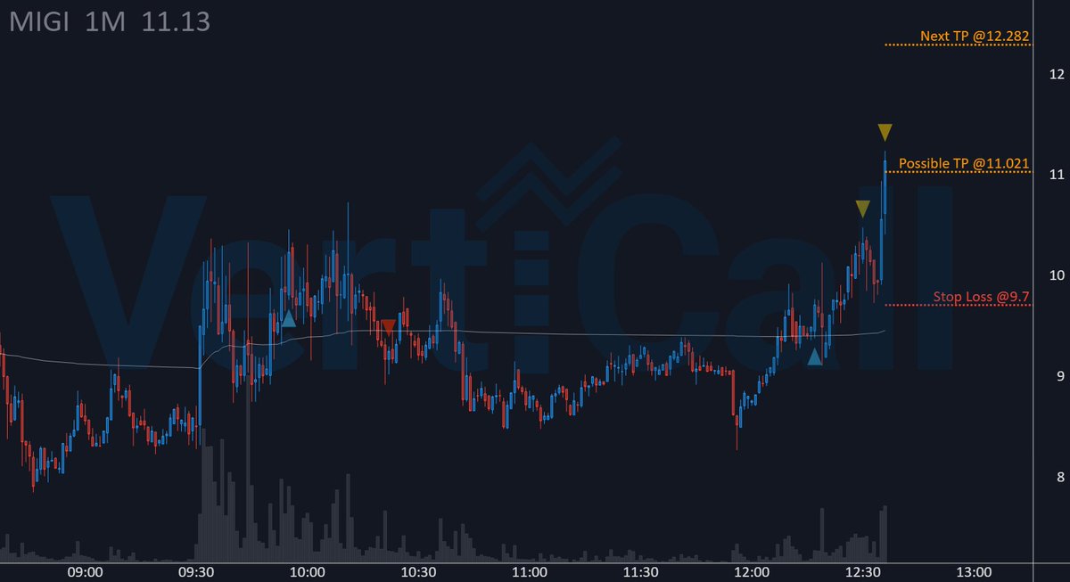 VertiCallAlgo's tweet image. $MIGI gained +13.3% since first 🔹algorithm🔹 entry! 🚀

🔹 Price: 11.021
🚀 Float: 14.1M
🔥 Short Float: 0.5 %
🔹 Get the fastest Momentum System: 
discord.verticalltrading.com/stocks

#stocktrading #lowfloat