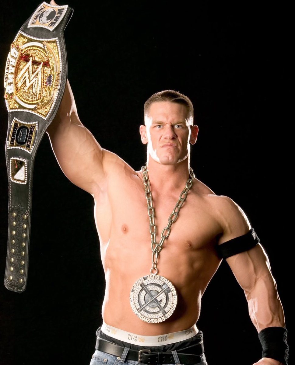 WrestlingWCC's tweet photo. John Cena’s first and final world title reign 🏆 https://t.co/Yb84XnwCni