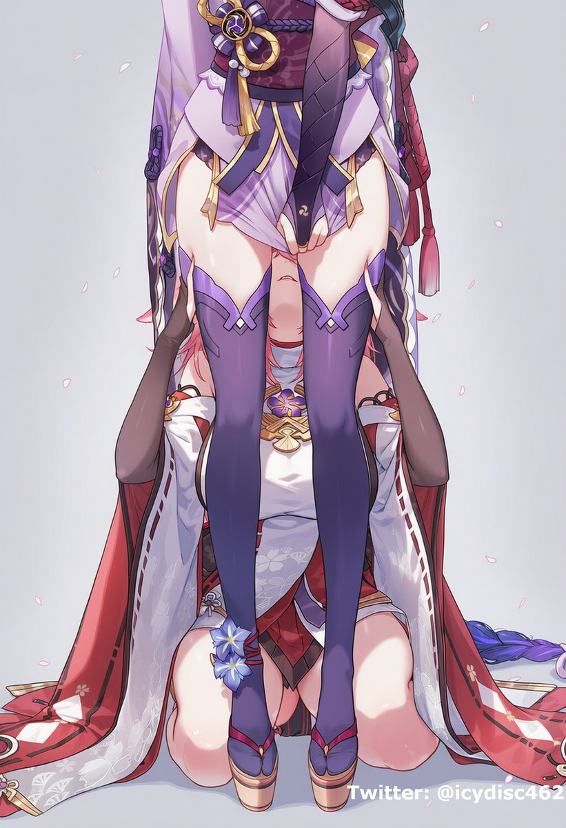 icydisc462's tweet image. Raiden shogun &amp;amp; Yae miko. 雷電将軍 &amp;amp; 八重神子 SFW SFWイラスト
 #GenshinImpact