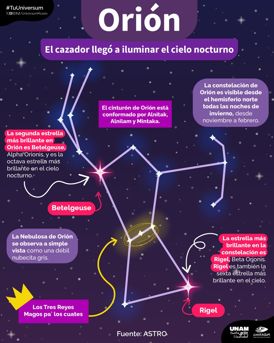¿Ya viste el cielo nocturno? 🌌 Hay algunas constelaciones en el firmamento que merecen tu atención. 🤩
Te contamos un poco sobre Orión. ✨

#TuUniversum