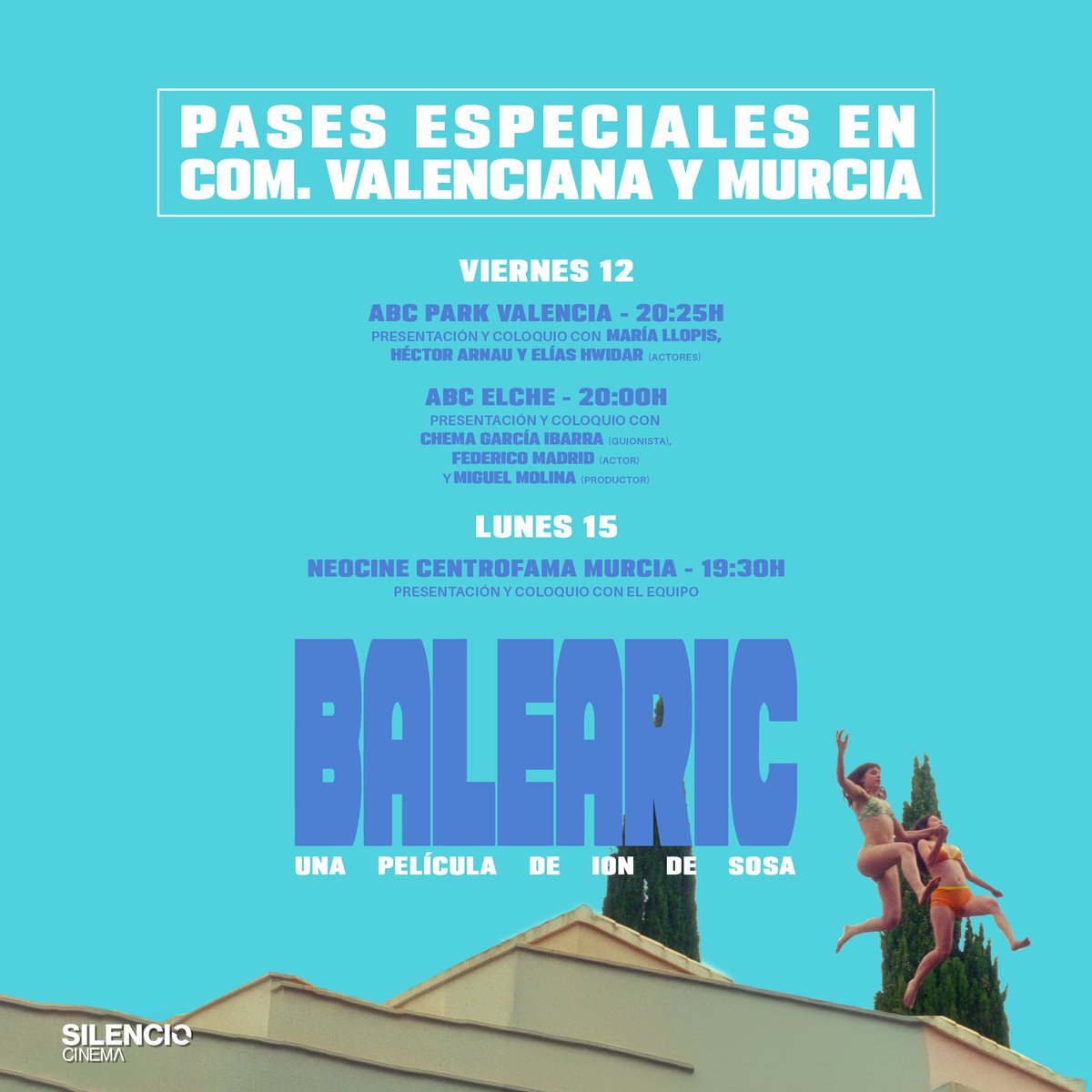 silenciocinema's tweet photo. Arranca el BALEARIC TOUR con pases especiales a gogó. 🔥

Madrid, Barcelona, Valencia, Sevilla, Alicante, Murcia, Santander... ¡Elige tu propia aventura! 🌊

Entradas en https://t.co/JbtNqTeH50 https://t.co/2JD5uw2eIb