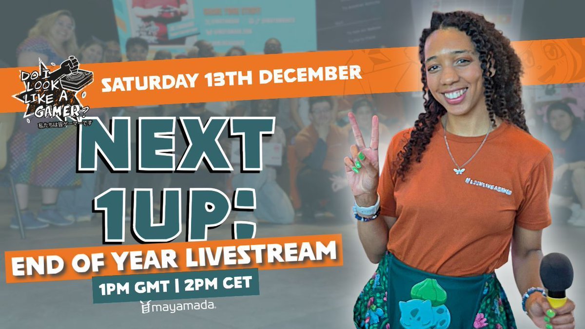 mayamada's tweet photo. Join hosts Nigel and @Tazziii Sat 13th for the final 2025 "Do I Look Like A Gamer?" campaign event - the Next 1UP: End of year livestream! Special guests, global indie devs & interactive Q&A.
๐บ https://t.co/UwxuOyFcOs | https://t.co/puD3z3X3Za
#LookLikeAGamer #Next1UP https://t.co/ThK25sizv1