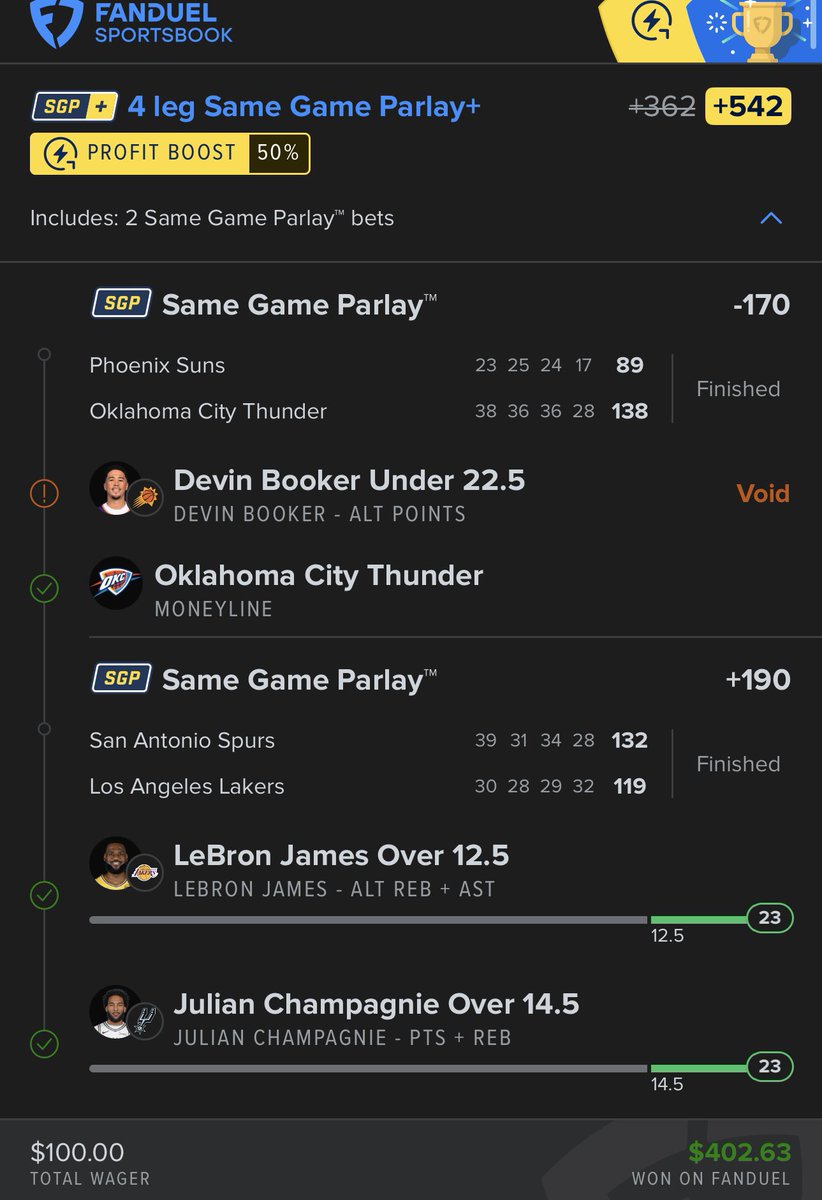 Asianlocks2Mr's tweet image. Nice little 2-0 nba sweep  last night 💰🧹

1U LeBron James O12.5 RA -138✅

1U Julian Champagnie O14.5 PR -120✅

1U Devin Booker U22.5 pts/Thunder ML -165🅿️