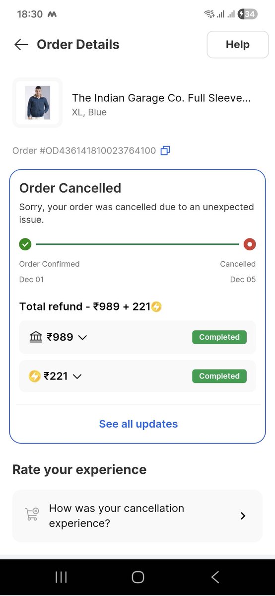 vjtrn's tweet photo. This is how @Flipkart is cheating with #scam sales. Ordered products, paid in advance but after waiting for days order canceled by them and refund initiated, and from the date of payment till refund they are using that money. Check difference in prices at purchase and cancelation https://t.co/hNUj8d8JmE