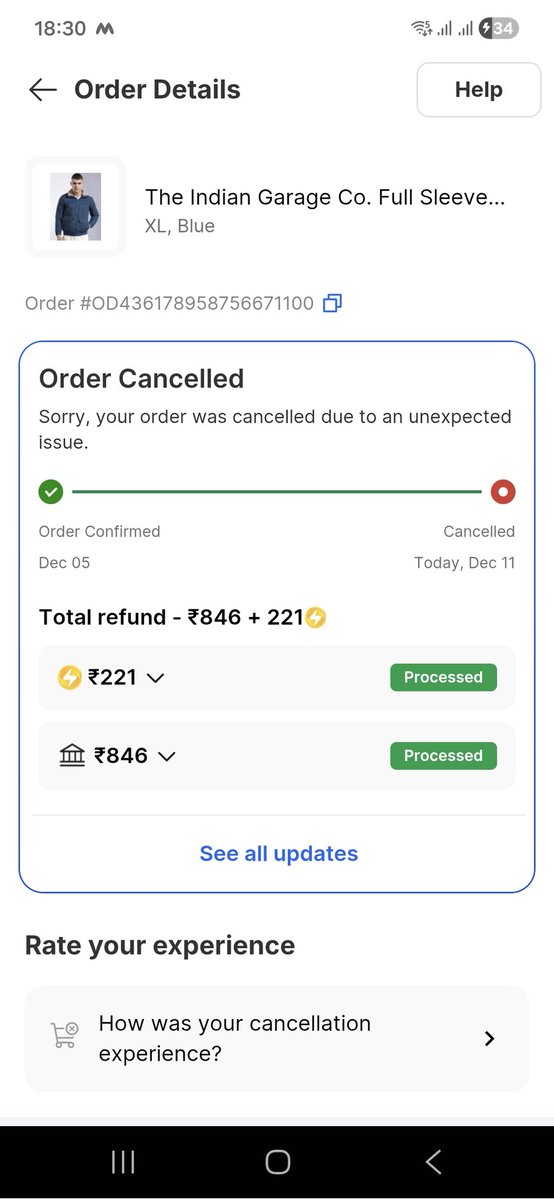 vjtrn's tweet photo. This is how @Flipkart is cheating with #scam sales. Ordered products, paid in advance but after waiting for days order canceled by them and refund initiated, and from the date of payment till refund they are using that money. Check difference in prices at purchase and cancelation https://t.co/hNUj8d8JmE