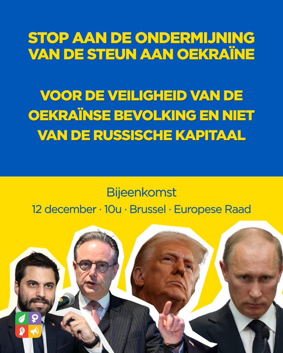 🇺🇦 Voor de veiligheid van de Oekraïense bevolking en niet van de Russische kapitaal
Bijeenkomst
📆 Vrijdag 12 december - 10u
📍 Brussel, Europese Raad, Wetstraat 175
