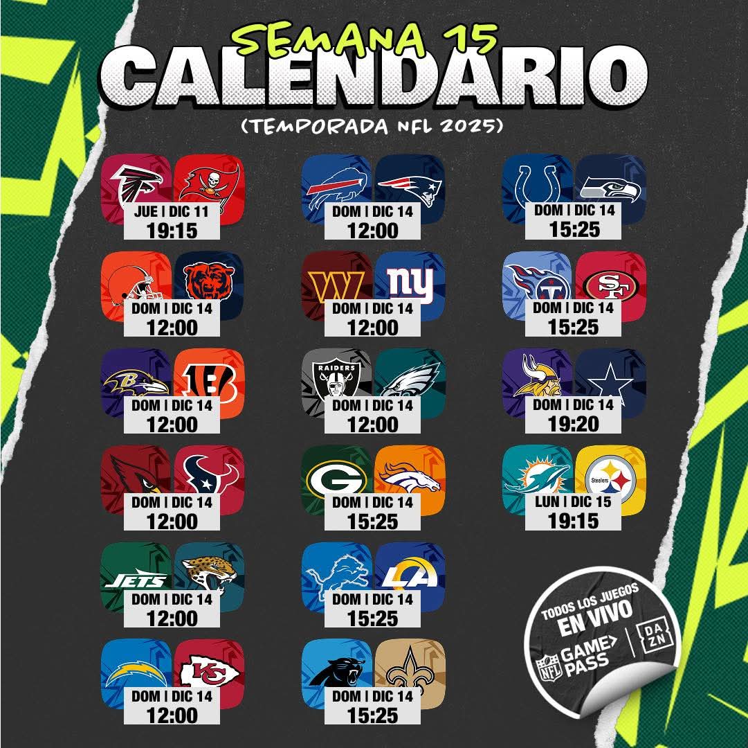 Paco_ValdesMX's tweet image. 🏈 • Hoy inicia la #Semana15 de la temporada 2025 de la @NFL.

#Week15 | #NFLTwitter | #NFL