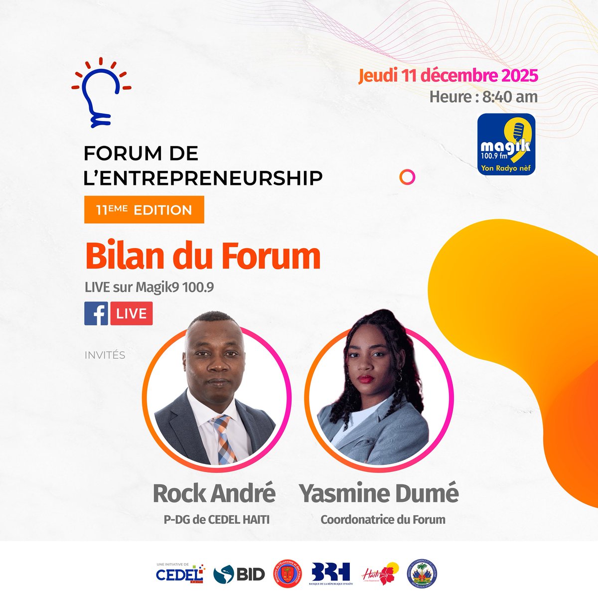 Notre interview sur Radio Magik9 pour un bilan du Forum de l’Entrepreneurship a été reprogrammé pour ce matin. Merci de nous brancher et de partager!