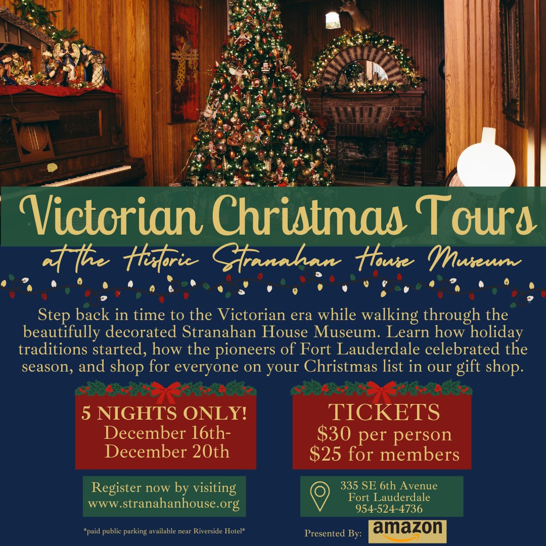 🎄 Peek inside the beautifully decorated Stranahan House this Christmas! Victorian traditions, pioneer holiday cheer, and festive fun await!

🗓Dec 16–20th
🕰5:00pm-8:00pm
📍Historic Stranahan House Museum

Don’t wait, secure your tickets today! stranahanhouse.org/victorian-chri…