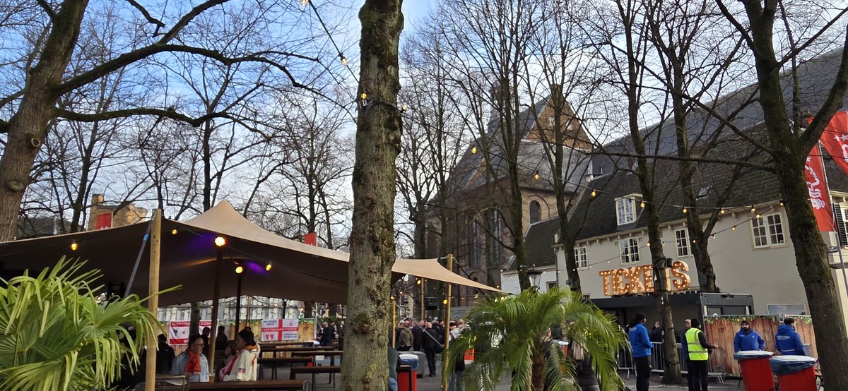 hazey147's tweet photo. Waited for this moment for Years to travel abroad with forest and enjoy a European adventure. No tickets, but soaking up the atmosphere in the fan zone #nffc #utrect https://t.co/KczJoMPWvW