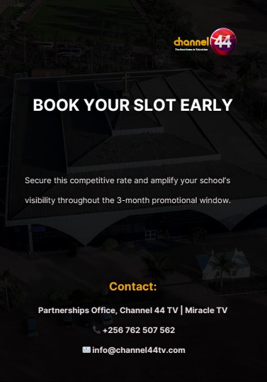 Take advantage of our 3-month school visibility campaign (Dec 2025–Mar 2026) now available at over 50% off. 

This offer gives your school a powerful platform to reach families across all 136 districts of Uganda on Startimes Channel 290, plus viewers across Africa on DStv and
