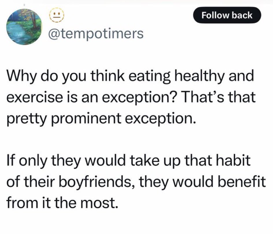 FWPlayboy's tweet image. Girls are EXTREMELY lazy. 
If she doesn’t have the fitness habit when you meet her, it most likely NOT  magically appear.
Men ALWAYS hope their soft,chubby, lazy GF will pick up his gym habit and is sorely disappointed.