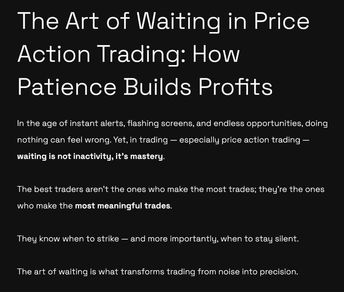 lifensunil's tweet photo. 💡The Art of Waiting in Price Action Trading: How Patience Builds Profits

👉 https://t.co/sA3wHuJIUf

#NIFTY #BANKNIFTY #STOCKMARKETINDIA #VIVINDICATOR #VIVCOMMUNITY #PRICEACTION https://t.co/BabzGb7eJV
