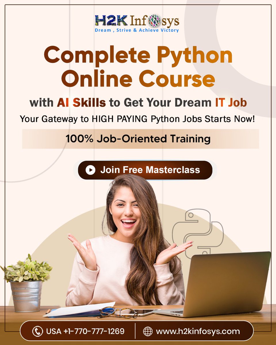 h2kinfosys's tweet image. Are you dreaming of a high-paying Python job? It’s time to make that dream a reality! 

h2kinfosys.com/courses/python…

 Call: +1 770-777-1269 | training@h2kinfosys.com

 For Latest Updates h2kinfosys.com/quick-links/

#PythonProgramming #PythonCourse #PythonForBeginners #AITraining