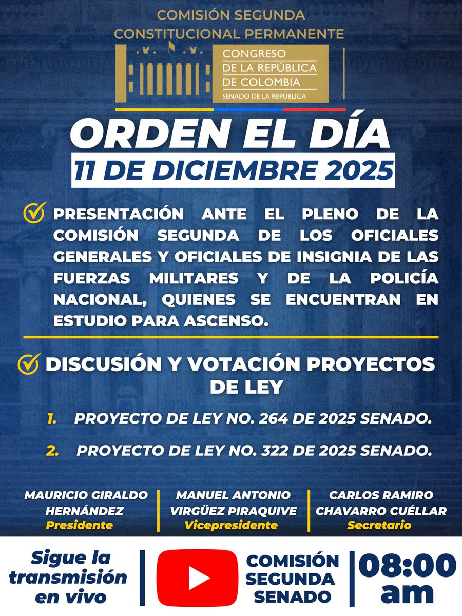 Comisión Segunda del Senado de la República tweet media