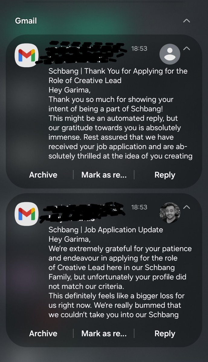 Never seen rejection happening so fast 

Application time- 18:53
Application rejection- 18:53:02 

RIP my application🕊