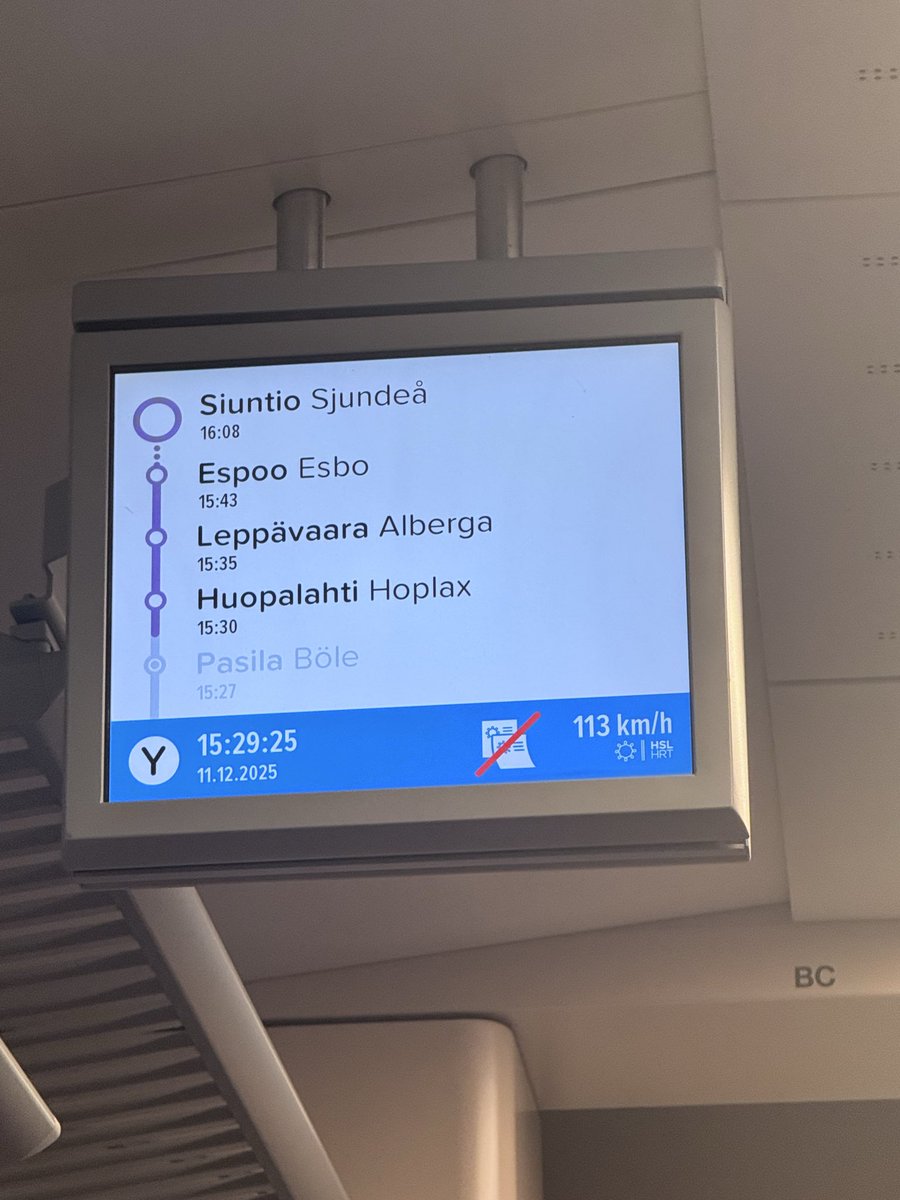 Sitting in a “slow” local train in Finland and realized we’re cruising at 110 km/hr. 🤯 We Indians hype Vande Bharat speeds so much, but seeing this standard everyday commute is a reality check! #Helsinki #VR #VandeBharat #Railways <a href="/RailMinIndia/">Ministry of Railways</a>