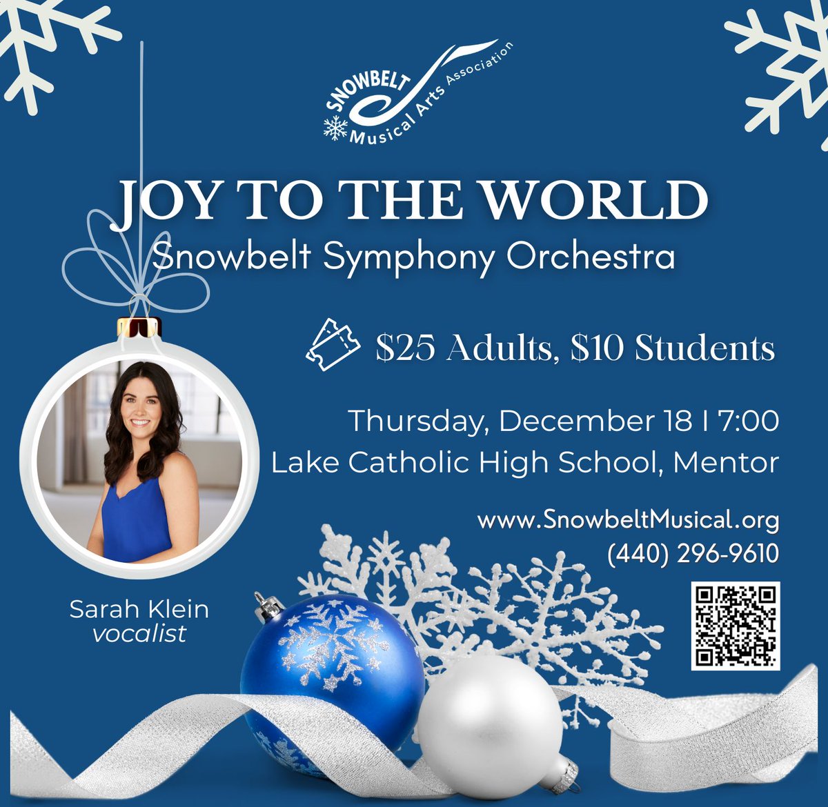 snowbeltmusical's tweet photo. The Snowbelt Symphony Orchestra will present its annual holiday concert, “Joy To The World” Thursday, December 18 at 7:00pm at Lake Catholic High School in Mentor. Tickets: https://t.co/KezQrTaRKU https://t.co/krz7zHs9qW