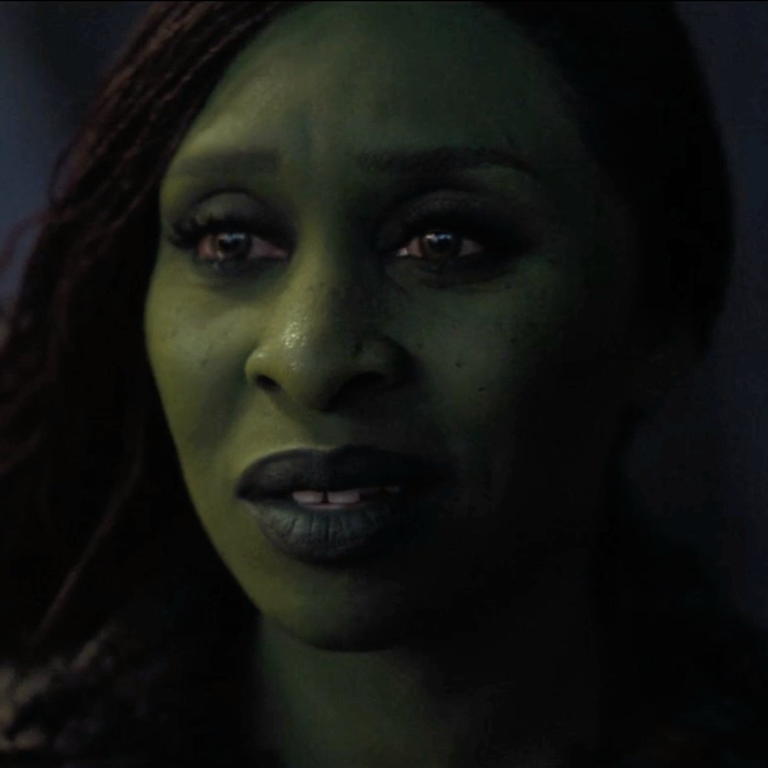 the moment elphaba decides to ask glinda to come with her vs the moment she realizes she has to make glinda stay