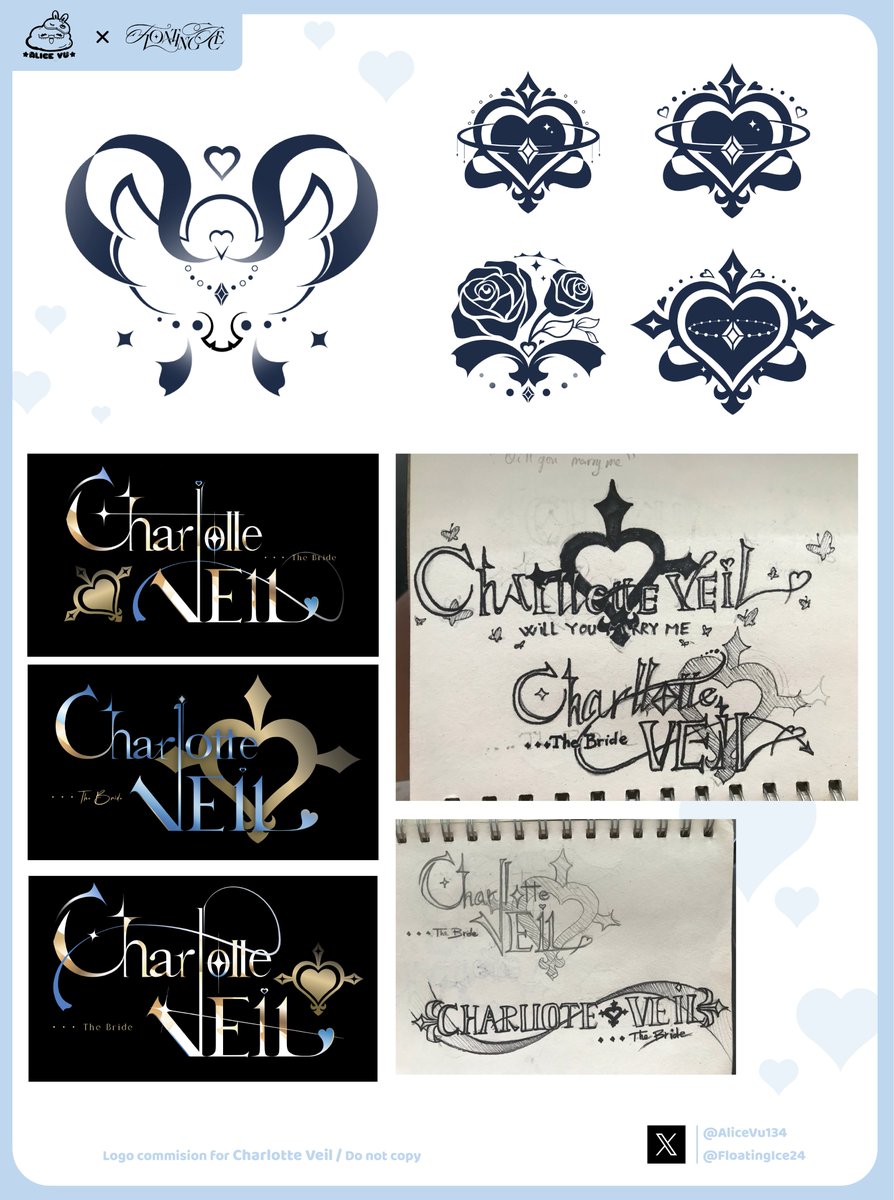 FloatingIce24's tweet image. ✦ A bunch of rough sketches behind a finished LOGO!
Creating a “simple” logo is actually a whole chaotic journey🥲 

 ✦ Some drafts look so cursed I have no idea how I managed to draw them😂🙏

✦  Looking back at the whole process, honestly I'm proud of how the final product…