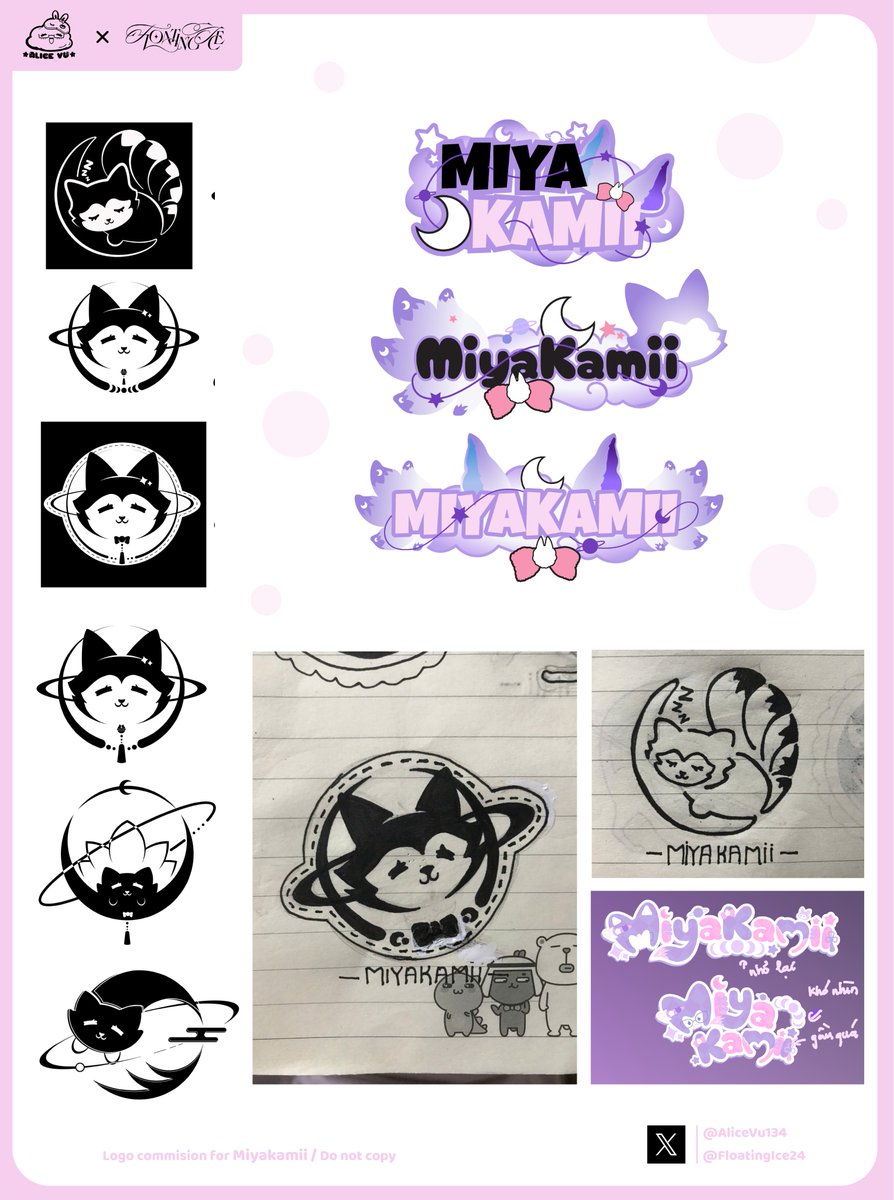 FloatingIce24's tweet image. ✦ A bunch of rough sketches behind a finished LOGO!
Creating a “simple” logo is actually a whole chaotic journey🥲 

 ✦ Some drafts look so cursed I have no idea how I managed to draw them😂🙏

✦  Looking back at the whole process, honestly I'm proud of how the final product…