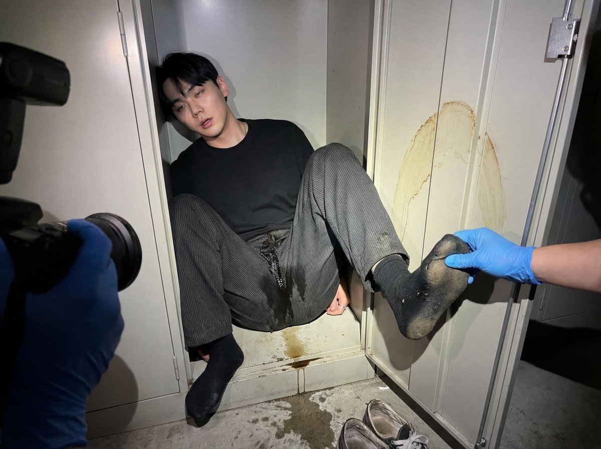 qDSXJLgTwQGRmFi's tweet image. 打开衣柜门 发现黑袜帅哥被杀害