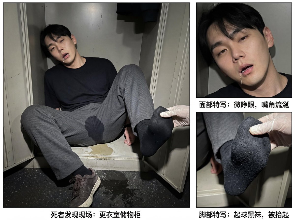 qDSXJLgTwQGRmFi's tweet image. 打开衣柜门 发现黑袜帅哥被杀害