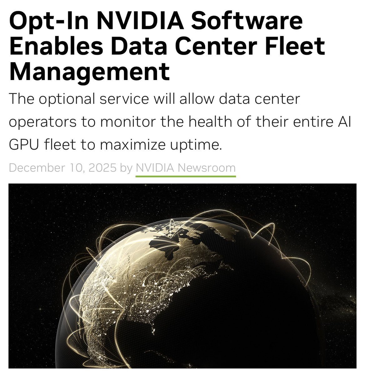 SD_MarketMaster's tweet image. $NVDA Rolls Out "Chip Geolocation": The New Era of Compliance?

Nvidia ($NVDA) introduced an opt-in geolocation tag for GPUs, allowing operators to prove where the chips are running. This is a "technical compliance" move by the tech giant to navigate tightening export controls.…