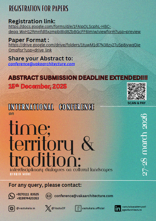 VastuOf's tweet photo. ABSTRACT SUBMISSION.. DEADLINE EXTENDED..
15th December 2025

Register Here:
https://t.co/ZV0zZr8Wur

Abstract/ Paper Format:
https://t.co/TaQH2ue9F6

For queries, contact  on the WhatsApp numbers provided or email at- conference@vakaarchitecture.com https://t.co/d4xw11hhbb