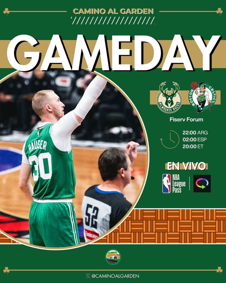 caminoalgarden's tweet photo. ¡DÍA DE PARTIDO! ☘️
Hoy nos toca visitar a los Bucks en el Fiserv Forum.
Además, es un partido especial para nosotros ya que significa nuestra última transmisión a través de @WatchPlayback por lo que los esperamos a todos en nuestro room para disfrutar del juego en compañía 😁☘️ https://t.co/iwrtHMfMIq