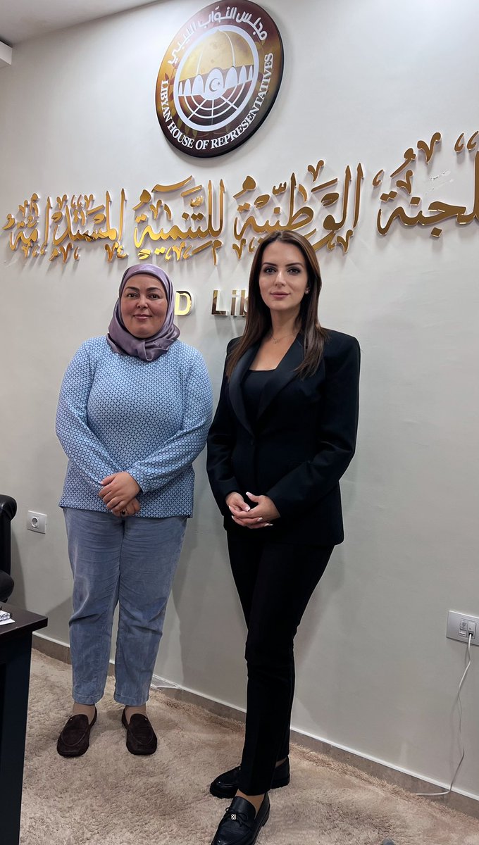 ALavrina's tweet image. A meaningful encounter in #Tripoli.
I met and interviewed Rabiaa Abo Ras, Member of the Libyan House of Representatives — a prominent voice in #Libya’s political landscape and one of the country’s most active advocates for institutional stability and national dialogue.