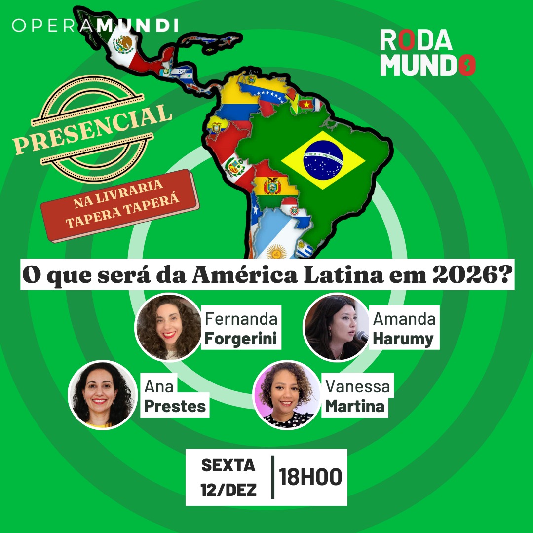 Rodamundo encerra a temporada 2025 ao vivo!

<a href="/amandaharumy92/">Amanda Harumy</a>, <a href="/anaprestes/">Ana Prestes</a>, <a href="/feforgerini/">Fernanda Forgerini</a> e <a href="/vanessamartina_/">Vanessa Martina Silva</a> estarão nesta sexta (12/12), às 18h, na Livraria Tapera Taperá, para um balanço do ano e debate sobre o que pode definir o futuro da América Latina em 2026.

Esperamos por