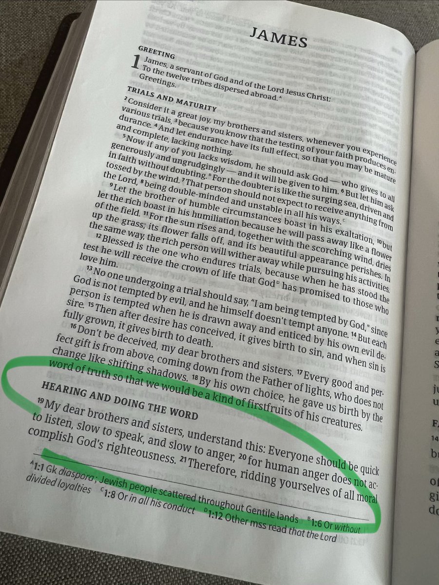 From my morning reading: “…Everyone should be quick to listen, slow to speak, and slow to anger…” - James 1:19
