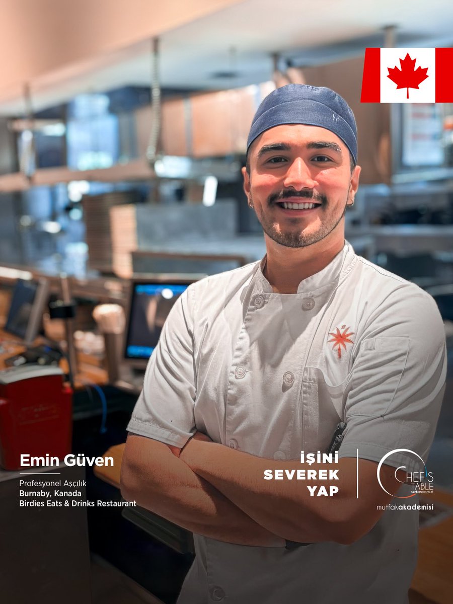 ChefsTableMutAk's tweet image. Profesyonel Aşçılık Eğitimi mezunlarımızdan Emin Güven, Burnaby, Kanada’da bulunan Birdies Eats &amp;amp; Drinks Restaurant’ta kariyerine devam etmektedir. Sevgili Emin Güven’e kariyerinde bol şans ve başarılar diliyoruz. Yolu açık olsun!