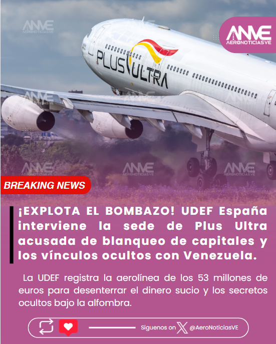 ¡EXPLOTA EL BOMBAZO! 

La Unidad de Delincuencia Económica y Fiscal de la Policía Nacional de España (UDEF 🇪🇸) interviene la sede de Plus Ultra acusada de blanqueo de capitales y los vínculos ocultos con Venezuela🇻🇪.

💰 El Polémico Rescate de 53 Millones a Plus Ultra: 

📅El