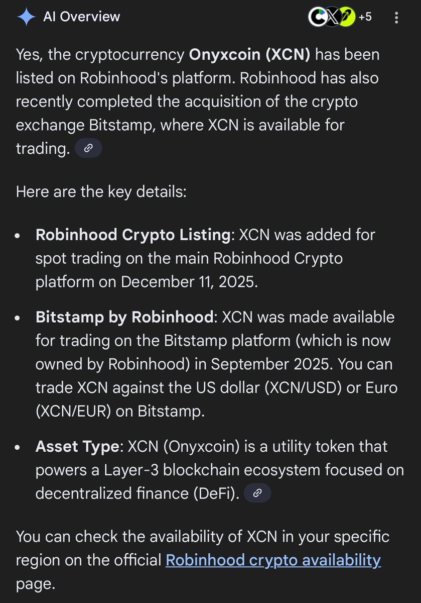 moneytingzz123's tweet image. $XCN was added for spot trading on the main Robinhood Crypto platform on December 11, 2025.