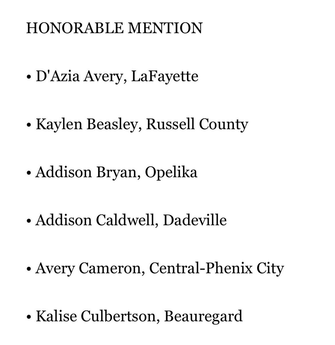 Beauregardvball's tweet photo. Congratulations to our OA News 2025 All-Area Players.
First Team: Lindsey Moulton 
Second Team: Kamryn Torbert Honorable Mention: Kalise Culbertson                                                         https://t.co/B3DCdlFE54 https://t.co/QQnZvyHGq5