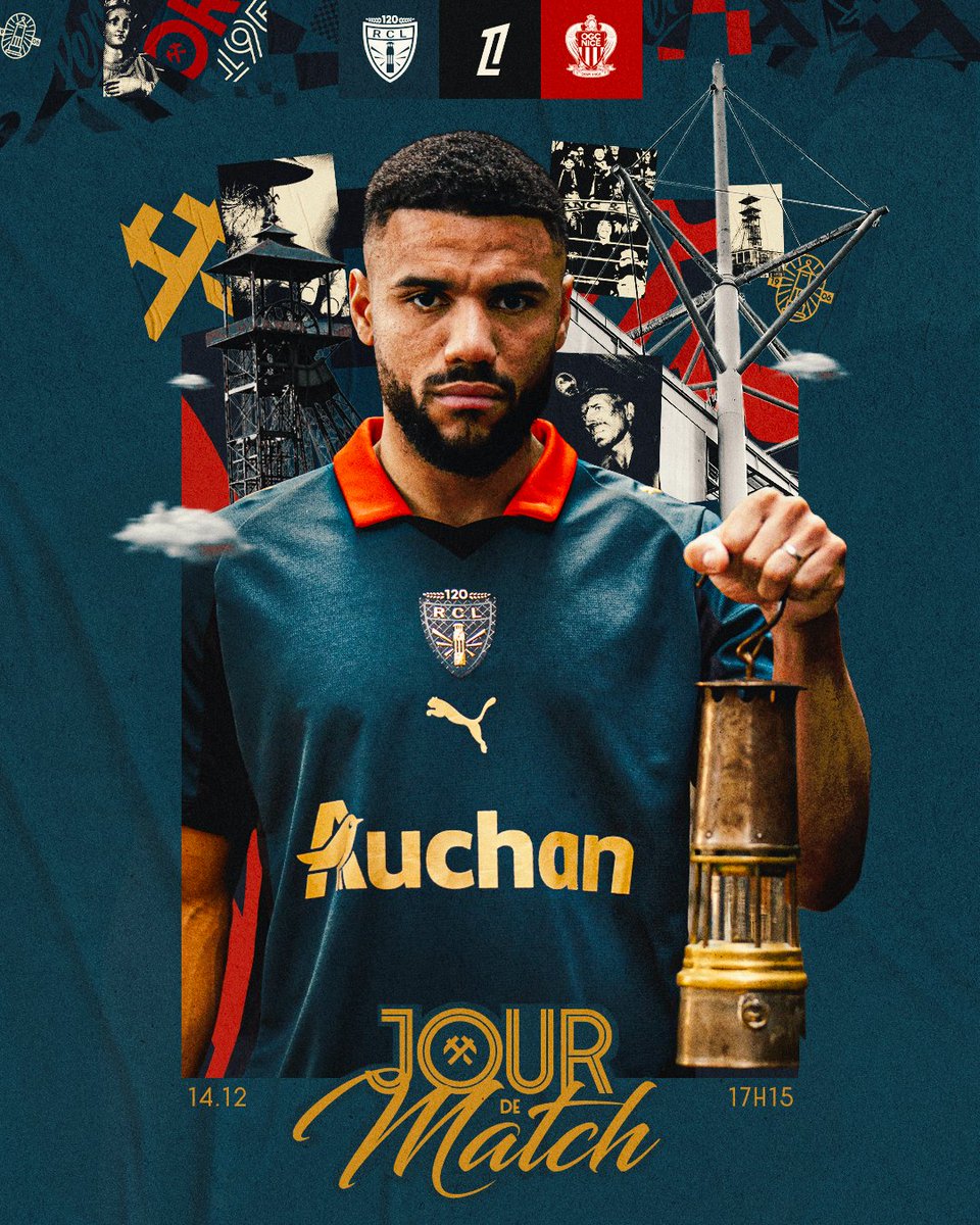 RCLens's tweet image. 𝑱𝒐𝒖𝒓 𝒅𝒆 𝒎𝒂𝒕𝒄𝒉 ⚒️

⚽️ 𝐉𝟏𝟔 de @Ligue1
🆚 @OGCNice
🏟️ Stade Bollaert-Delelis
⌚️ 17h15
⛏️ #SainteBarbe 
📺 @ligue1plus
ℹ️ lc.cx/oOAIHe

#FiersDEtreLensois #RCLOGCN