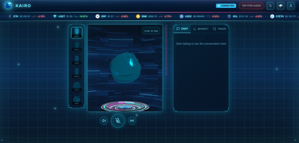 KairoCryptoAI's tweet image. $KAIRO Development Update 👻💬

Did A Big UI Overhaul To Make Things More Clean And Keep Focus On Our AI Speech Orb. Have You Tried Our Trading System Yet Within The AI? No Limit To What We Can Do With This Product. New Demos Are Incoming.

Try It Now: kairocryptoai.com/app