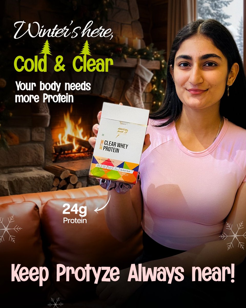 protyze's tweet photo. Did you know?

In winter your body burns more energy just to stay warm — which means your protein requirement increases naturally.

Fuel up smart this season.
Keep Protyze Always Near. 

#WinterWellness #ClearWhey #Protyze https://t.co/kvW1UNc6rW