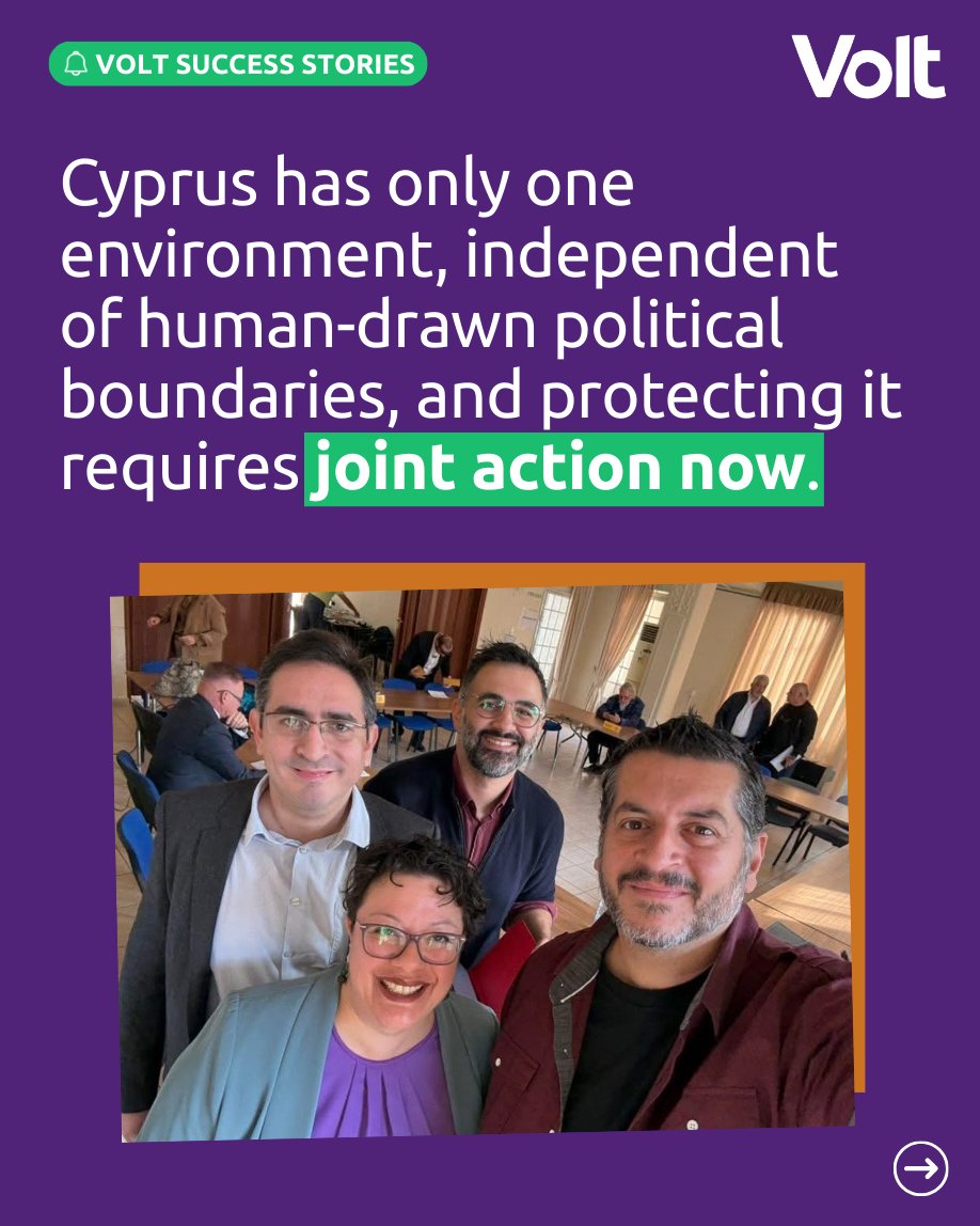 VoltEuropa's tweet image. Thanks to @voltcyprus’s initiative, all Greek and Turkish Cypriot parties have now agreed that the climate crisis requires joint action now, as one island. When cooperation wins, Cyprus wins. 🇨🇾💜

Join our fight for a green and united Europe 🇪🇺👉 volt.team/simple-join/en