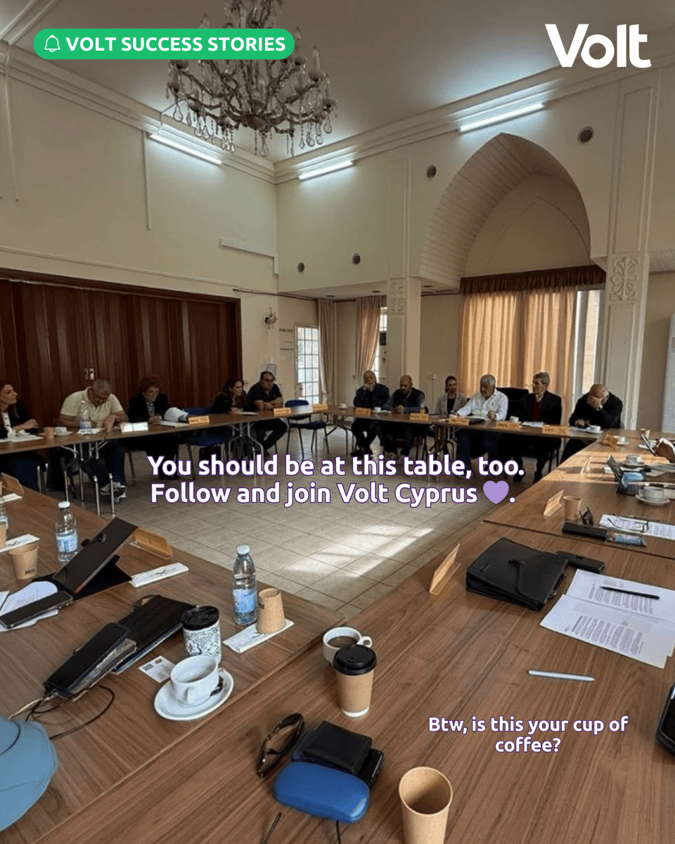 VoltEuropa's tweet image. Thanks to @voltcyprus’s initiative, all Greek and Turkish Cypriot parties have now agreed that the climate crisis requires joint action now, as one island. When cooperation wins, Cyprus wins. 🇨🇾💜

Join our fight for a green and united Europe 🇪🇺👉 volt.team/simple-join/en