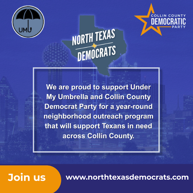 CollinDemocrat's tweet photo. We are extremely proud to partner with North Texas Democrats to support Under My Umbrella.

Donate; 
https://t.co/fPhzEgYdwH
https://t.co/iStuhEJ7tH

Products are sent directly to our partners business site and ready for distribution.
#CCDP #UMU #NTD https://t.co/jD6z4QthTQ